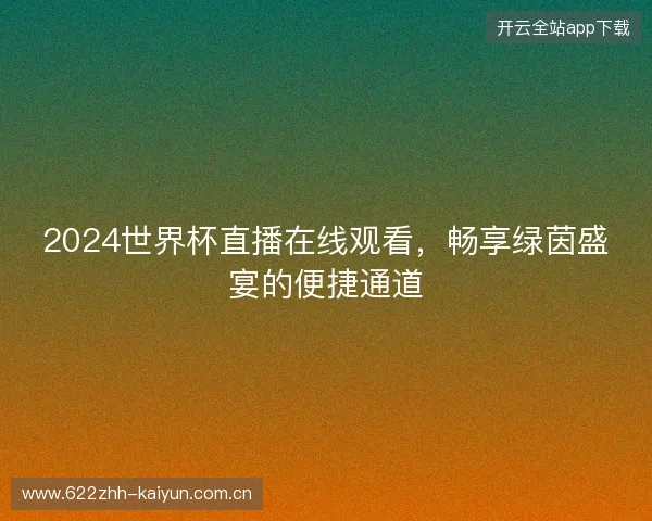 2024世界杯直播在线观看，畅享绿茵盛宴的便捷通道