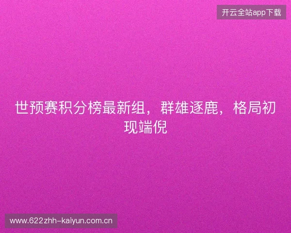 世预赛积分榜最新组，群雄逐鹿，格局初现端倪